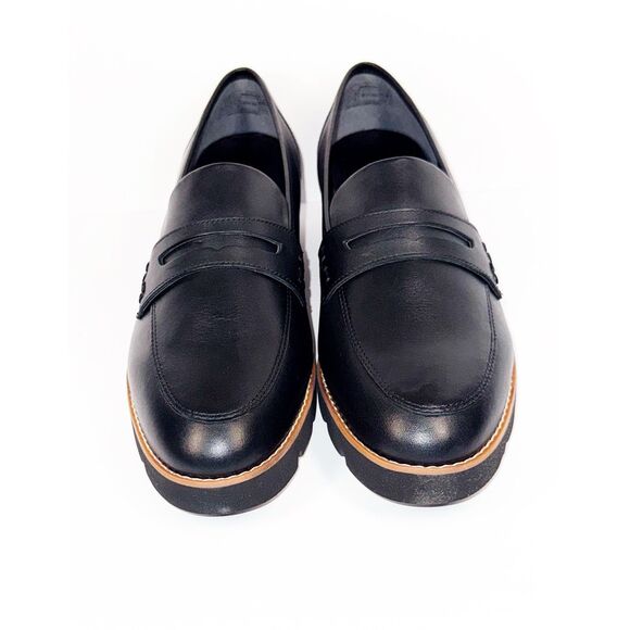 Vionic Cheryl Penny Loafer Black Leather Lug Sole Comfort Chunky Classic 12M NWB - Picture 3 of 16
